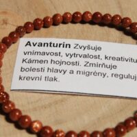 Náramek ze zlatého avanturínu 19 cm, přírodní minerální šperk