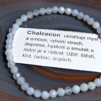 Náramek z chalcedonu 4 mm pro ženy, 19 cm, přírodní minerální šperk