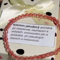 Křemen jahodový dámské náramky z minerálů a kamenů