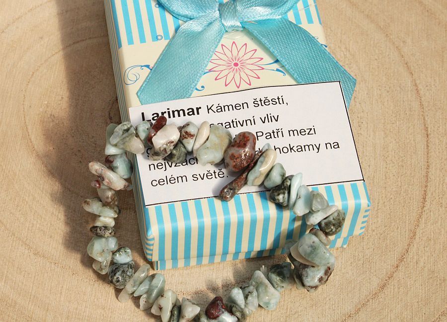 Náramek z larimaru 19 cm, jemný modrý přírodní minerální šperk