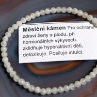 Náramek z bílého měsíčního kamene 19 cm, přírodní minerální šperk