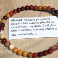 Náramek z mokaitu 4 mm, 19 cm, přírodní minerální šperk