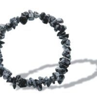 Náramek z vločkového obsidiánu 19 cm, přírodní minerální šperk