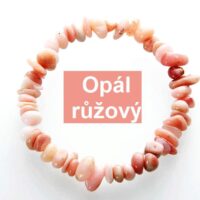 Náramek z růžového opálu 19 cm, přírodní minerální šperk