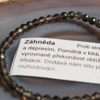 Broušený náramek ze záhnědy 4 mm, 19 cm, přírodní minerální šperk