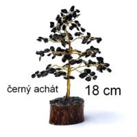 Stromeček štěstí ČERNÝ ACHÁT krystaly