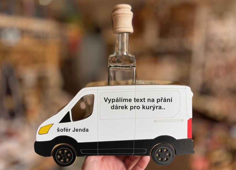 Originální dárek pro kurýra dodávka láhev