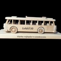Dárky pro muže autobusáky, model autobusu ze dřeva k narozeninám