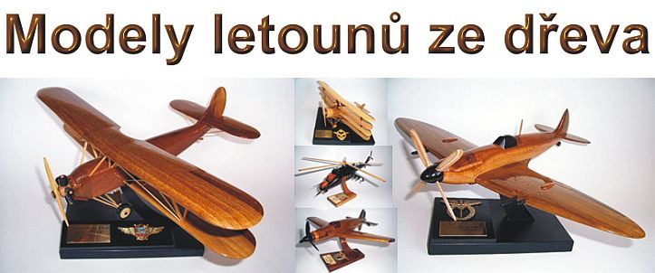 Modely vyřezávaných dřevěných letadel podle měřítka