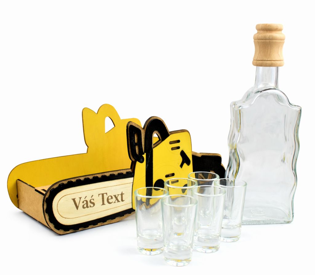 Dřevorubec tématický dárek láhev s možností personalizace