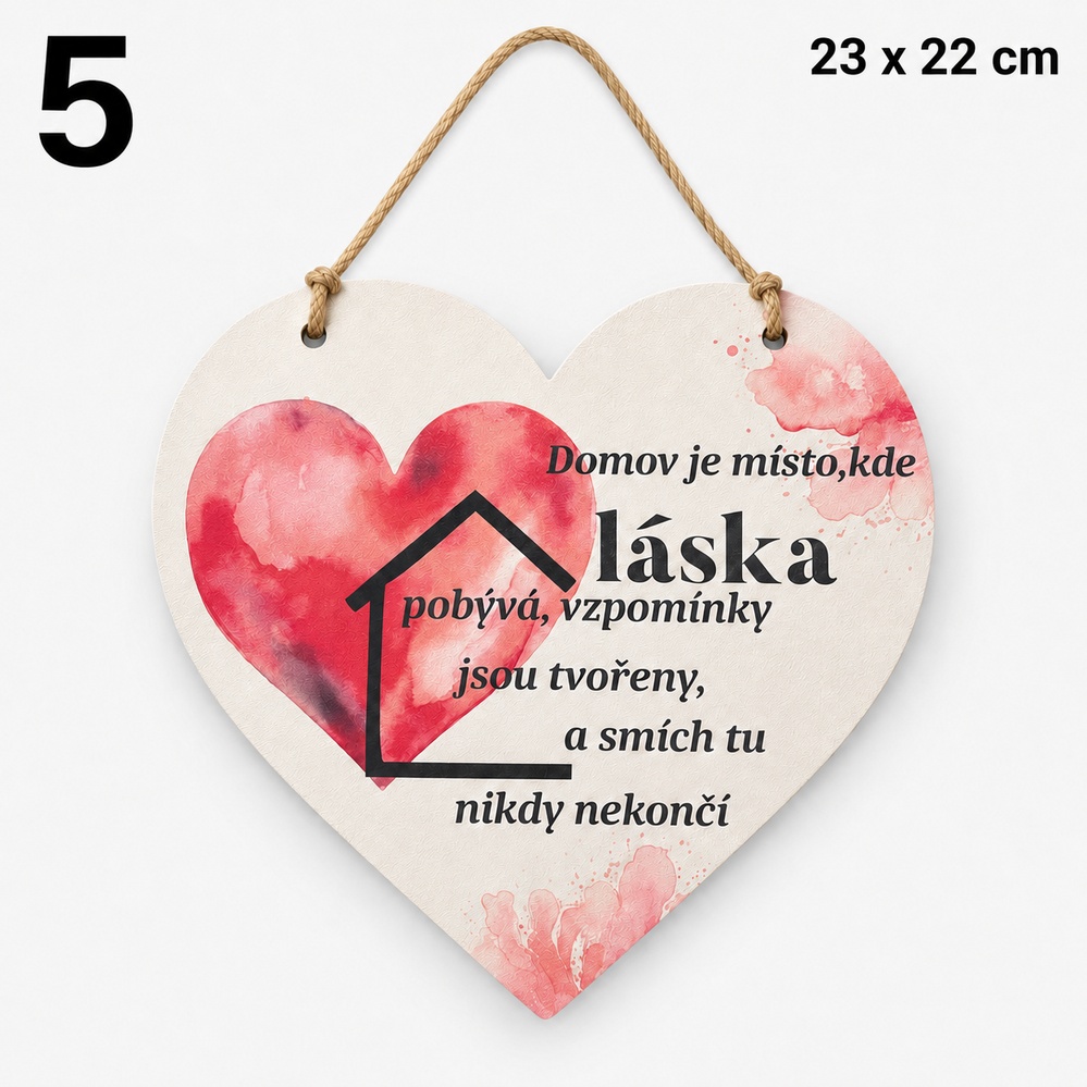 Dekorační cedulka s milým citátem o lásce
