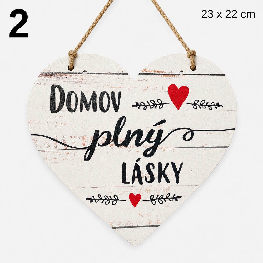 Srdíčko s citátem o domově plném lásky
