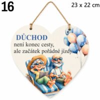 Srdíčko s citátem pro zaměstnance odcházejícího do důchodu