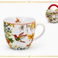 Dekorační dárkový porcelánový hrnek motiv ptáček, pták