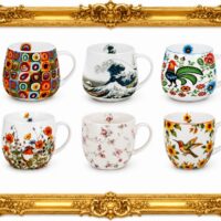 Dárkové porcelánové hrnky s obalem a motivem růže, pták, folklor, vlčí mák