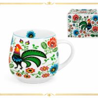 Dekorační dárkový porcelánový hrnek motiv kohout folklor