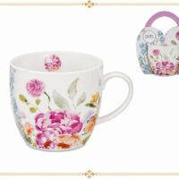 Dekorační dárkový porcelánový hrnek motiv květina kvítka