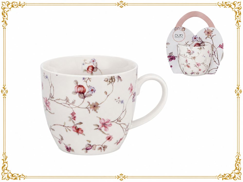 Dekorační dárkový porcelánový hrnek motiv růže