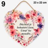 Srdíčko s citátem jako památka na odchod do důchodu