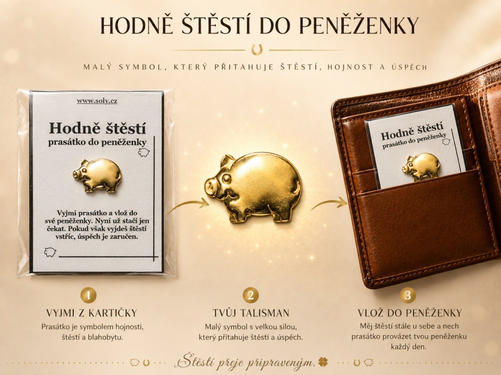 Suvenýr pro štěstí prasátko, amulet hojnosti a talisman prosperity