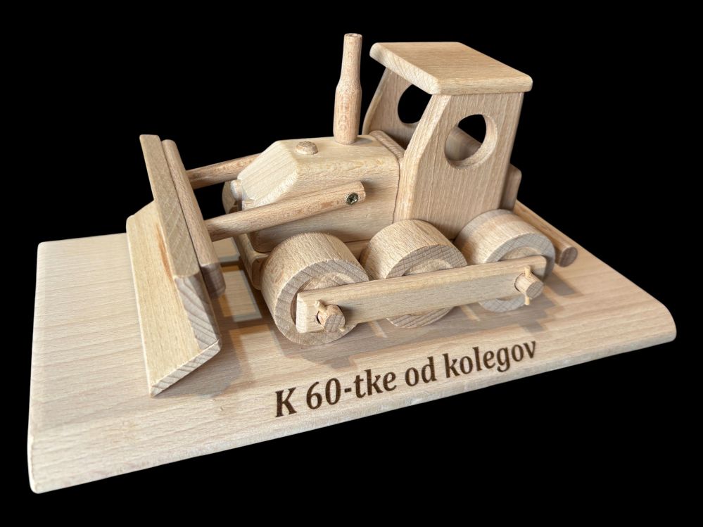 Buldozer model jako dárek kolegu v práci