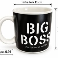 Dárkový hrnek s nápisem BIG BOSS - velký šéf s velkým obsahem