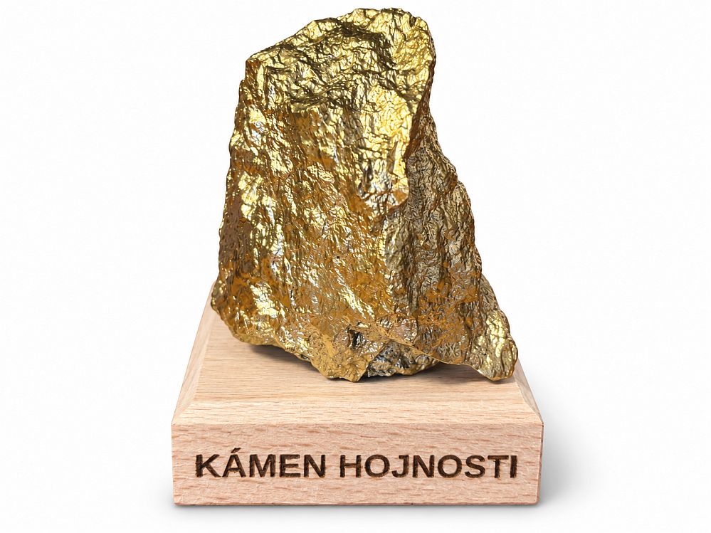 Zlatý kámen jako dekorativní symbol hojnosti