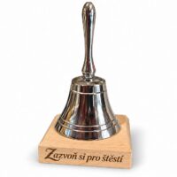 Dárek pro štěstí – kovový zvoneček s gravírovaným textem